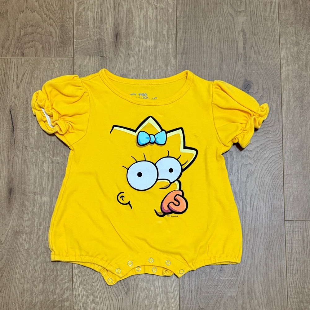 The Simpsons Maggie Yellow Bodysuit for Kids 24M Toddler Girl